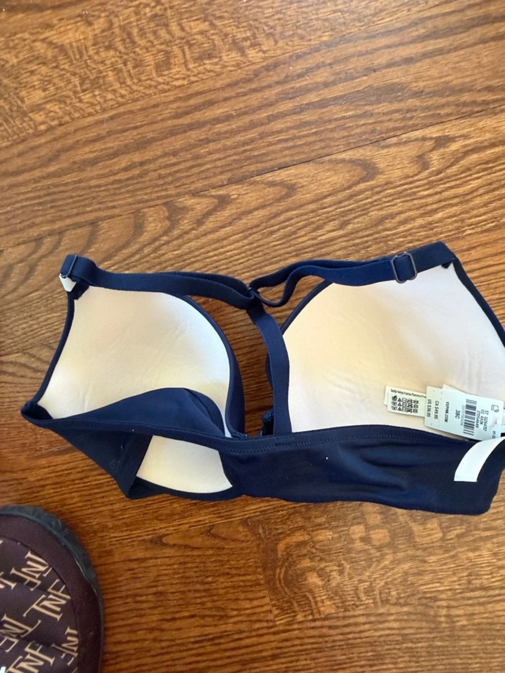 PINK Victoria's Secret Navy Blue Lined Bra - Picture 4 of 5